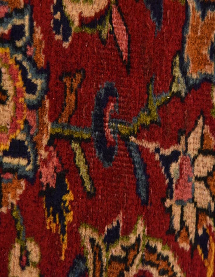 Detail image of  9' 6 x 12' 10  Hand Knotted Kashan Persian Wool Rug