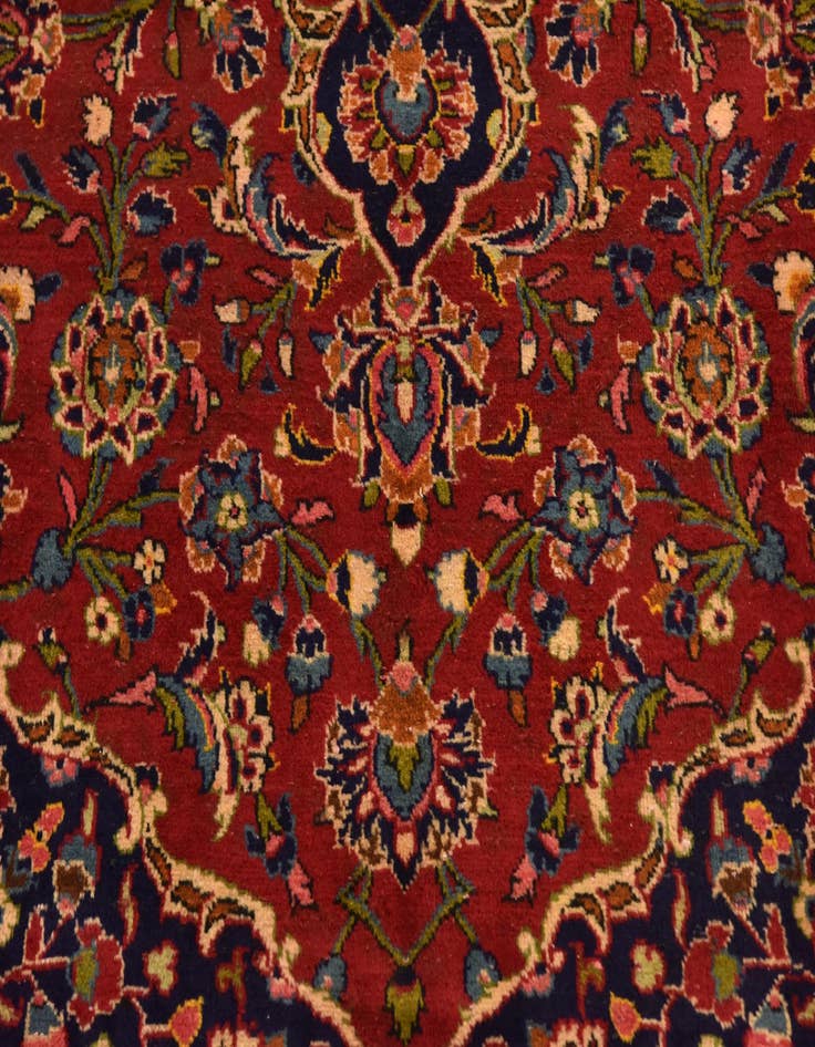 Detail image of  9' 6 x 12' 10  Hand Knotted Kashan Persian Wool Rug