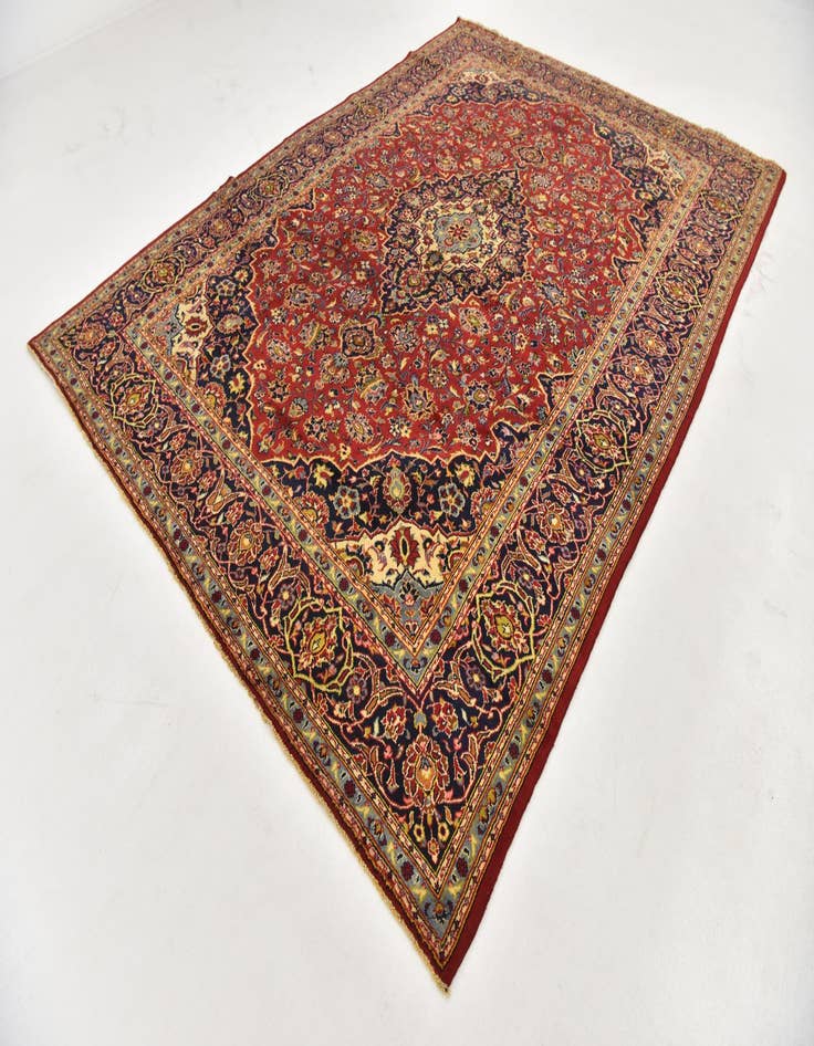 Detail image of  8' 7 x 11' 9  Hand Knotted Kashan Persian Wool Rug