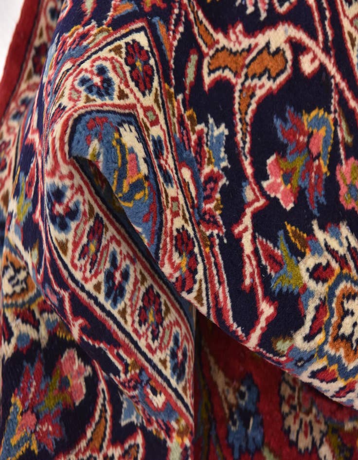 Detail image of  9' 7 x 12' 10  Hand Knotted Kashan Persian Wool Rug