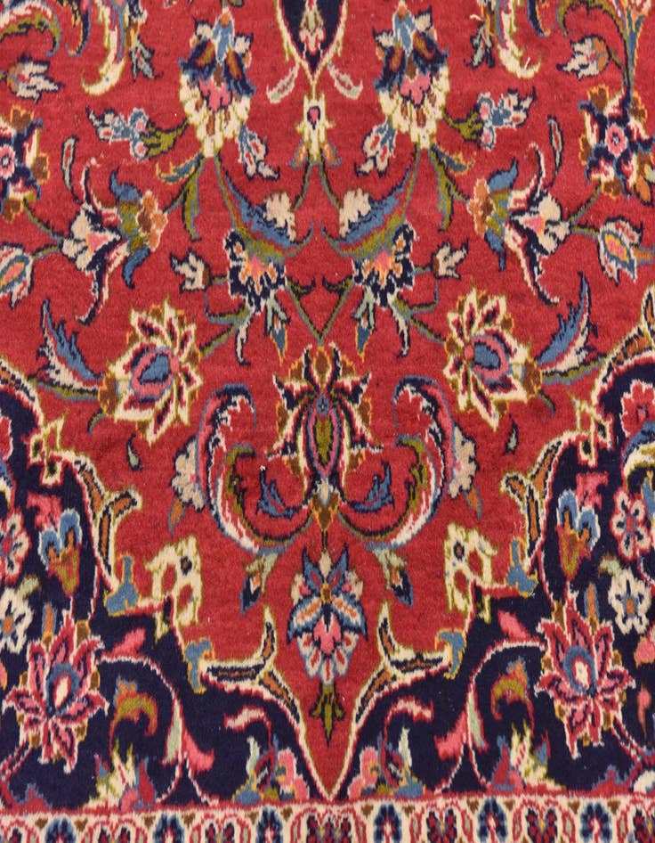 Detail image of  9' 7 x 12' 10  Hand Knotted Kashan Persian Wool Rug