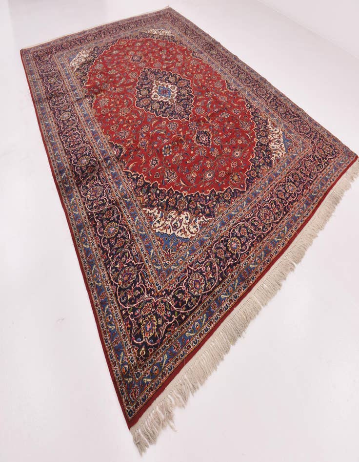 Detail image of  9' 10 x 12' 10  Hand Knotted Kashan Persian Wool Rug