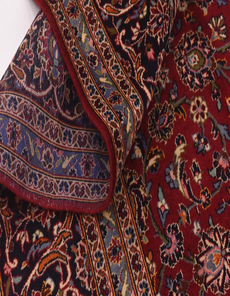 Detail image of  9' 8 x 13' 3  Hand Knotted Kashan Persian Wool Rug