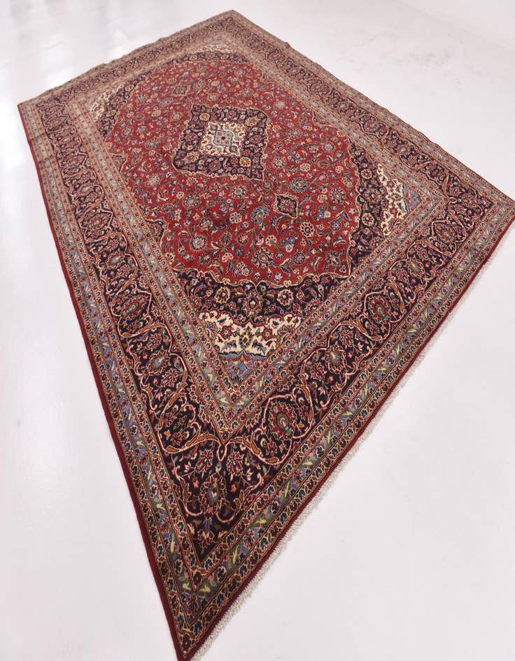 Detail image of  9' 8 x 13' 3  Hand Knotted Kashan Persian Wool Rug