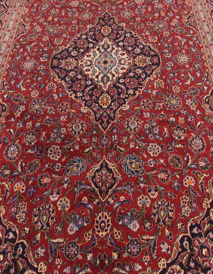 Detail image of  9' 8 x 13' 3  Hand Knotted Kashan Persian Wool Rug
