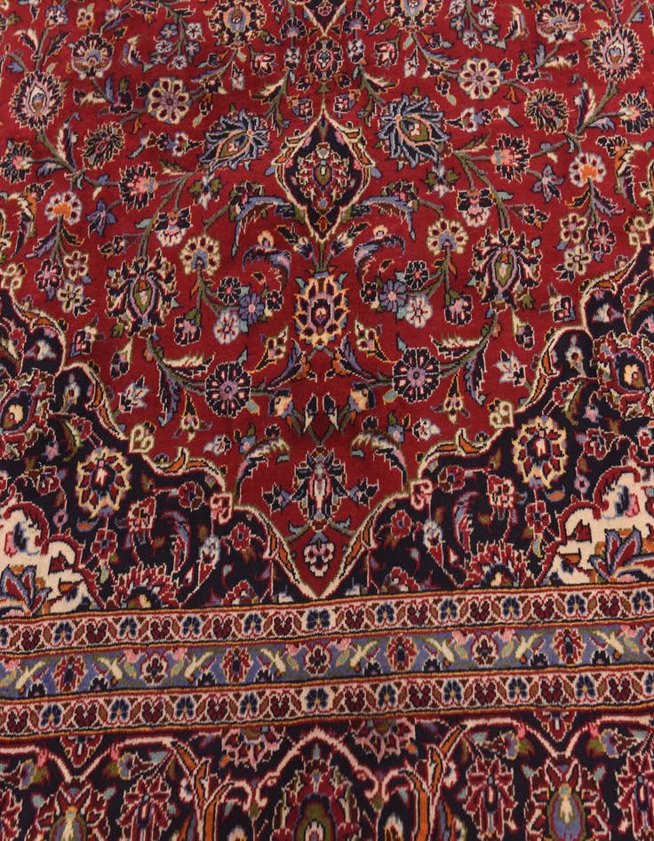 Detail image of  9' 8 x 13' 3  Hand Knotted Kashan Persian Wool Rug