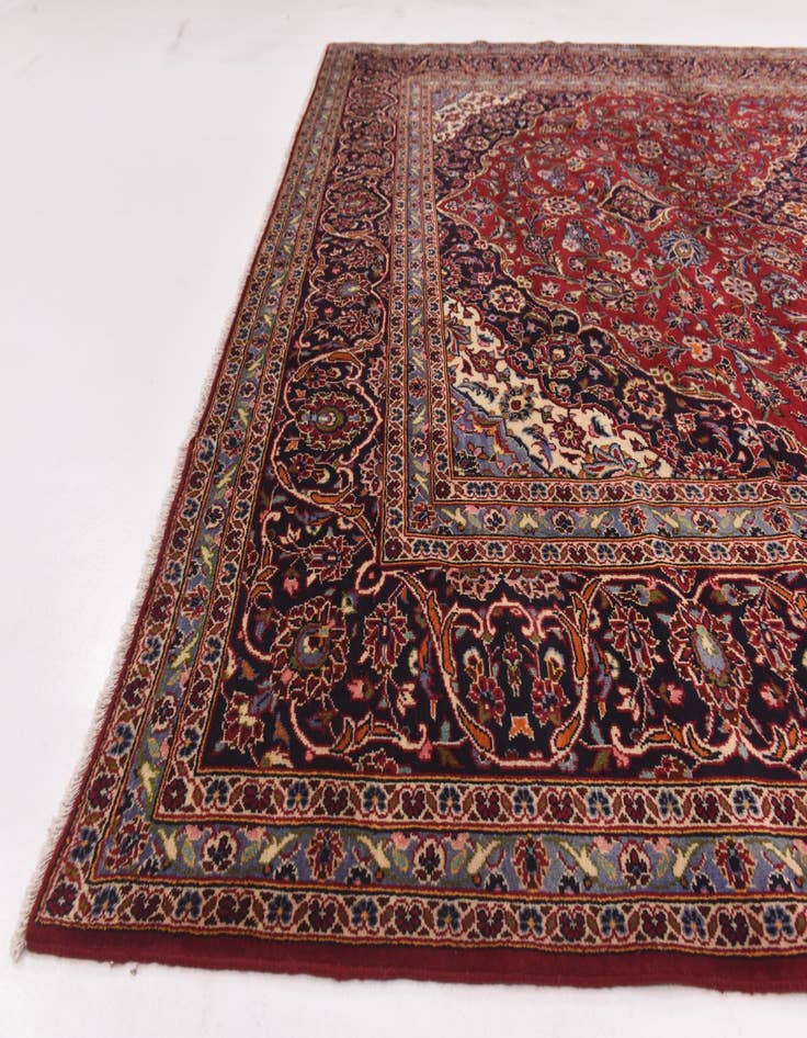 Detail image of  9' 8 x 13' 3  Hand Knotted Kashan Persian Wool Rug