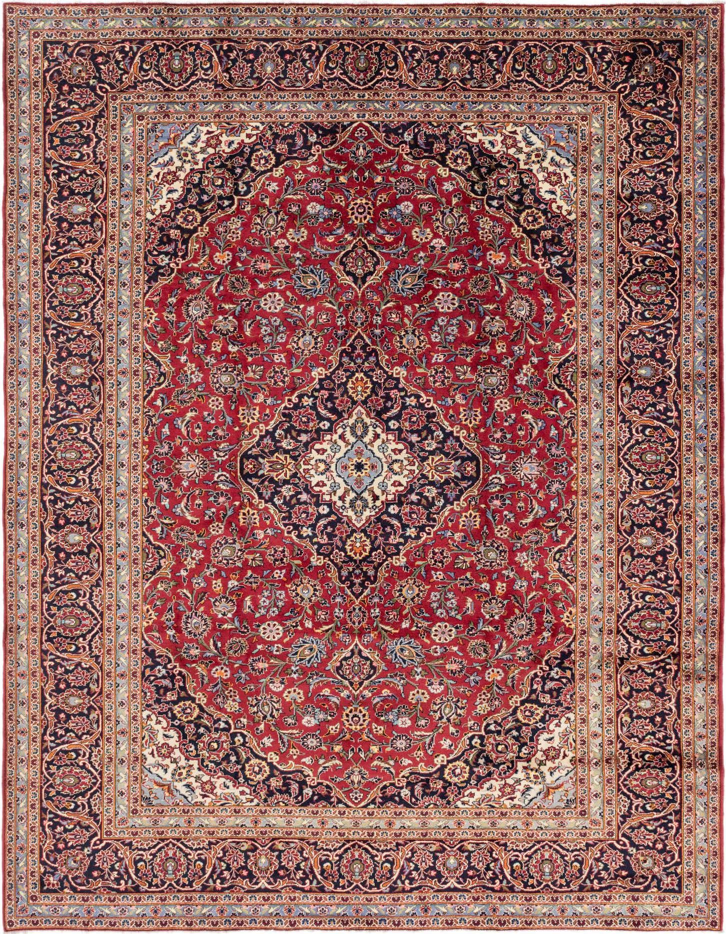 Primary image  9' 8 x 13' 3  Hand Knotted Kashan Persian Wool Rug