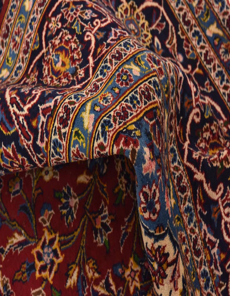 Detail image of  9' 7 x 13' 8  Hand Knotted Kashan Persian Wool Rug