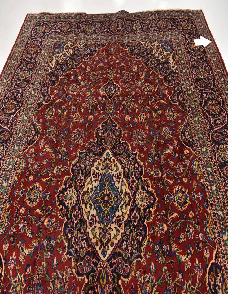 Detail image of  9' 7 x 13' 8  Hand Knotted Kashan Persian Wool Rug