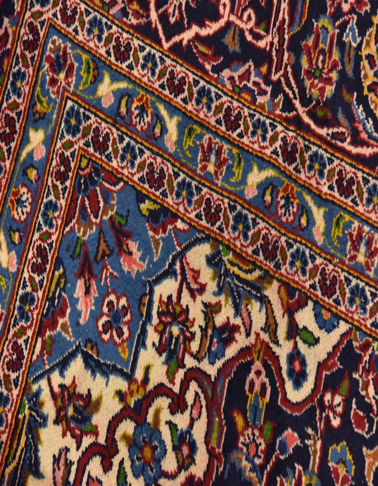 Detail image of  9' 7 x 13' 8  Hand Knotted Kashan Persian Wool Rug