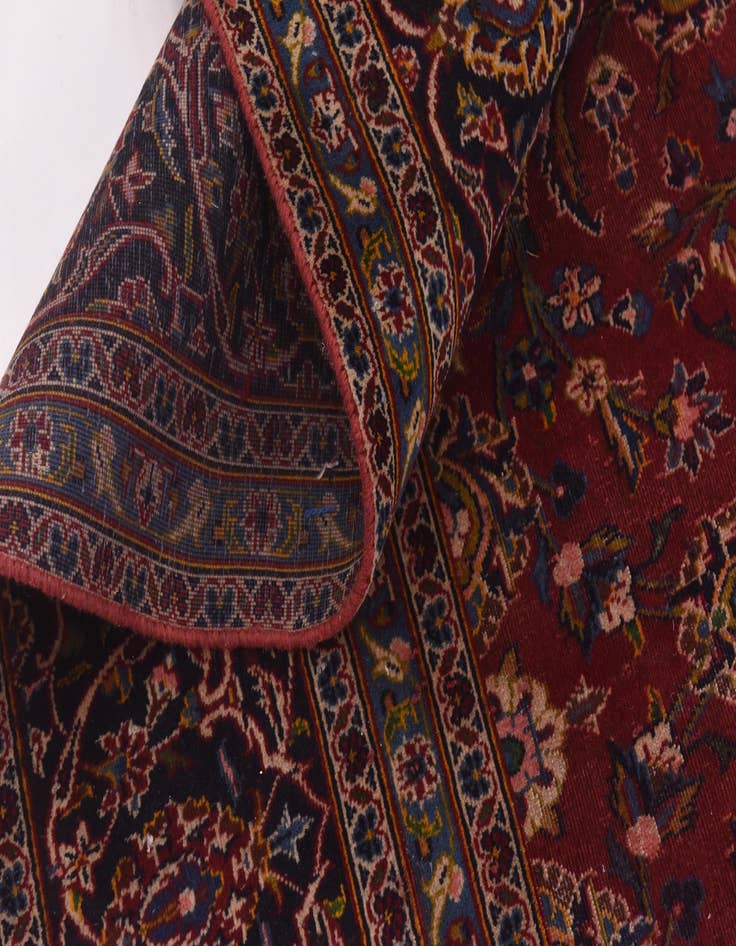 Detail image of  9' 6 x 12'  Hand Knotted Kashan Persian Wool Rug