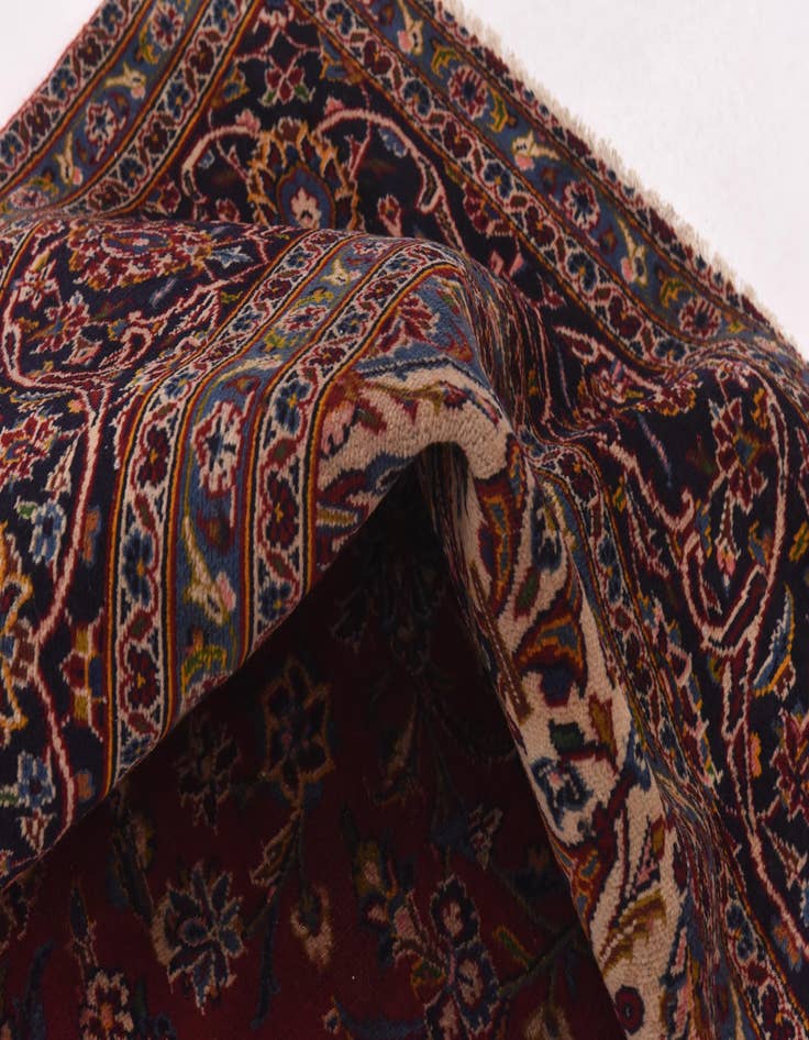 Detail image of  9' 6 x 12'  Hand Knotted Kashan Persian Wool Rug