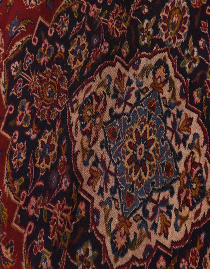 Detail image of  9' 6 x 12'  Hand Knotted Kashan Persian Wool Rug