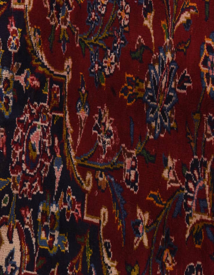 Detail image of  9' 6 x 12'  Hand Knotted Kashan Persian Wool Rug