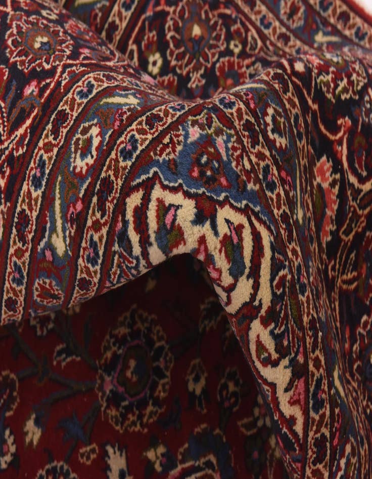 Detail image of  9' 6 x 13'  Hand Knotted Kashan Persian Wool Rug