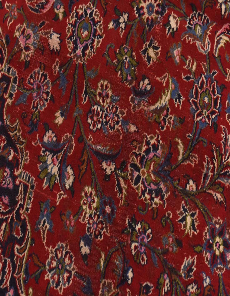 Detail image of  9' 6 x 13'  Hand Knotted Kashan Persian Wool Rug