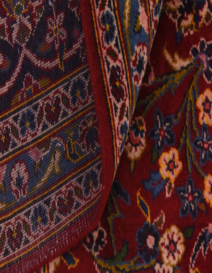 Detail image of  9' 7 x 12' 9  Hand Knotted Kashan Persian Wool Rug