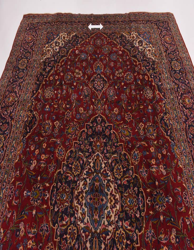 Detail image of  9' 7 x 12' 9  Hand Knotted Kashan Persian Wool Rug