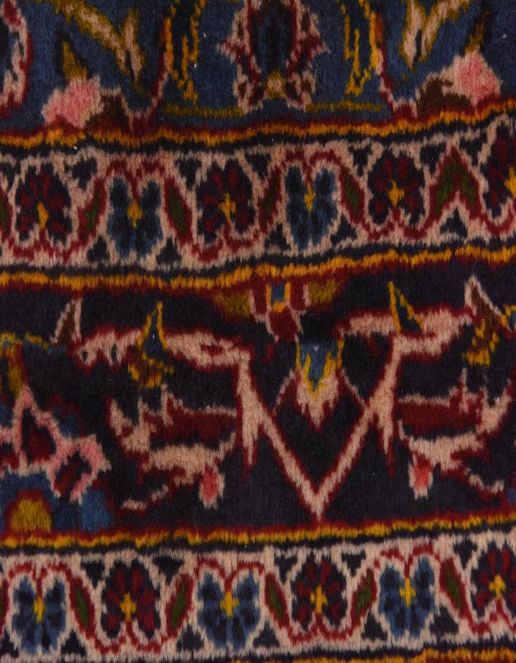 Detail image of  9' 7 x 12' 9  Hand Knotted Kashan Persian Wool Rug