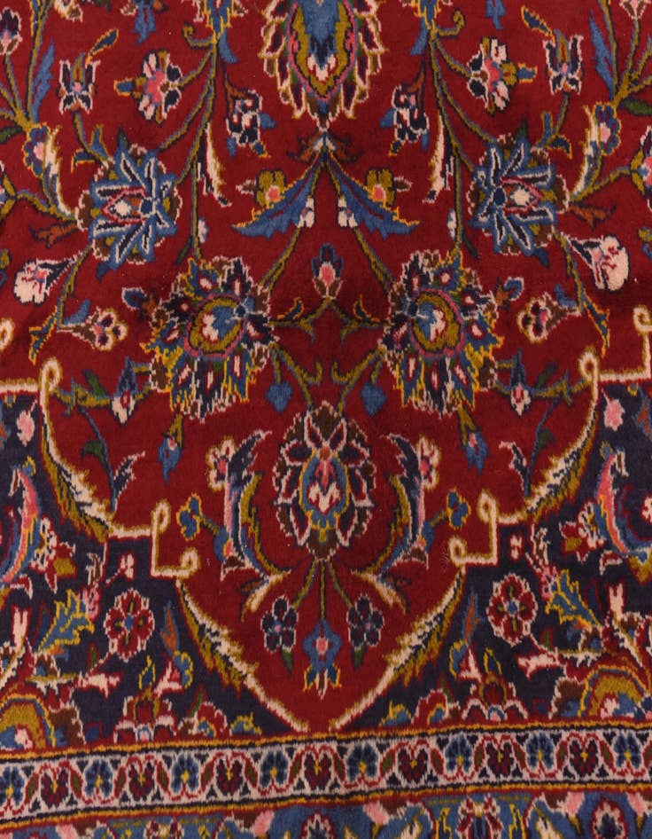 Detail image of  9' 7 x 12' 9  Hand Knotted Kashan Persian Wool Rug