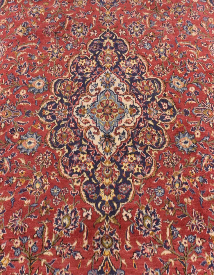 Detail image of  9' 9 x 13' 2  Hand Knotted Kashan Persian Wool Rug