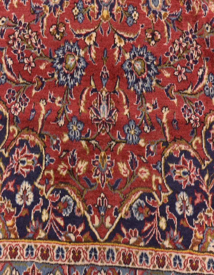 Detail image of  9' 9 x 13' 2  Hand Knotted Kashan Persian Wool Rug