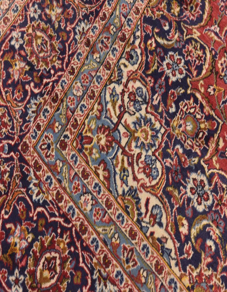 Detail image of  9' 9 x 13' 2  Hand Knotted Kashan Persian Wool Rug