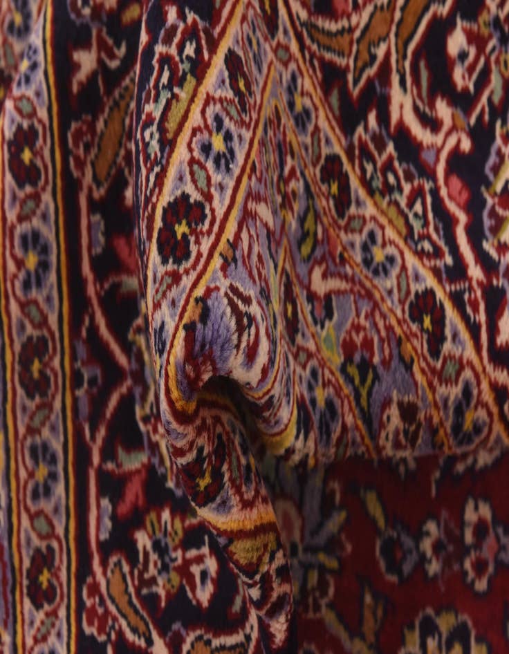 Detail image of  9' 9 x 13' 5  Hand Knotted Kashan Persian Wool Rug
