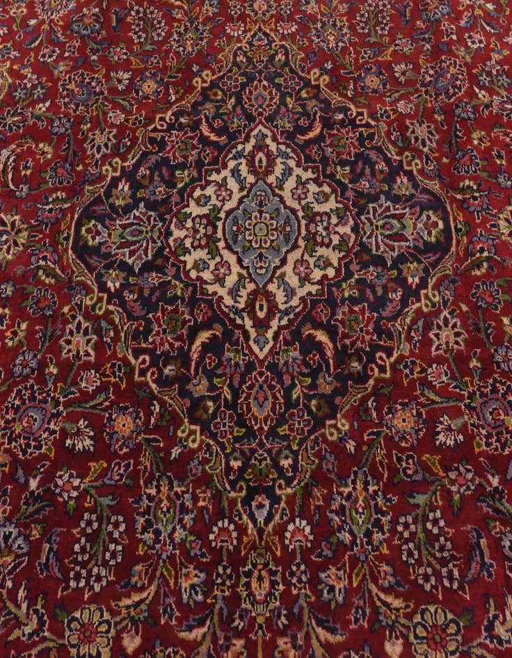 Detail image of  9' 9 x 13' 5  Hand Knotted Kashan Persian Wool Rug