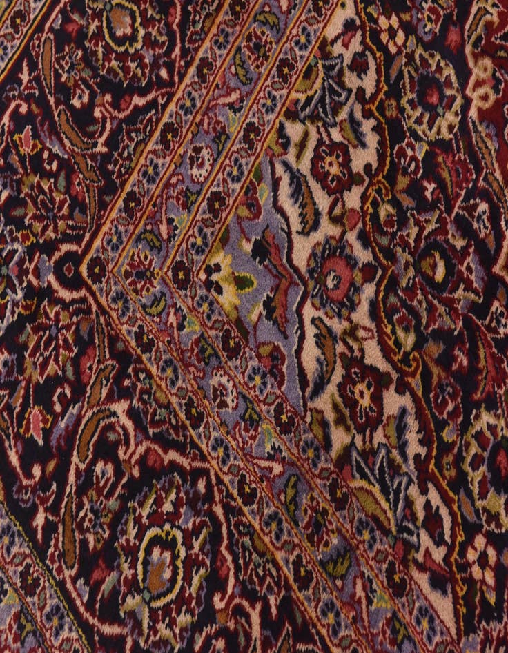 Detail image of  9' 9 x 13' 5  Hand Knotted Kashan Persian Wool Rug