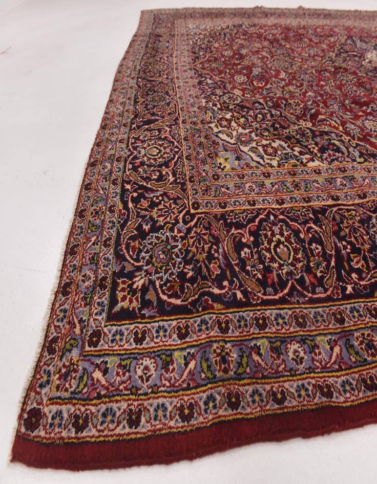 Detail image of  9' 9 x 13' 5  Hand Knotted Kashan Persian Wool Rug