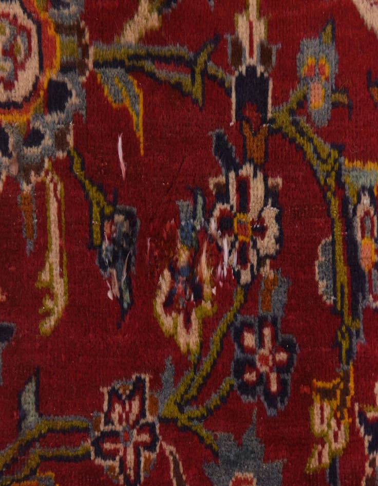 Detail image of  9' 8 x 13'  Hand Knotted Kashan Persian Wool Rug