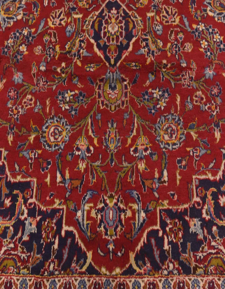 Detail image of  9' 8 x 13'  Hand Knotted Kashan Persian Wool Rug