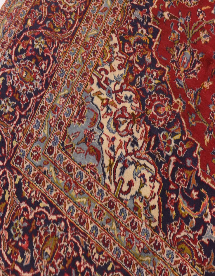 Detail image of  9' 8 x 13'  Hand Knotted Kashan Persian Wool Rug