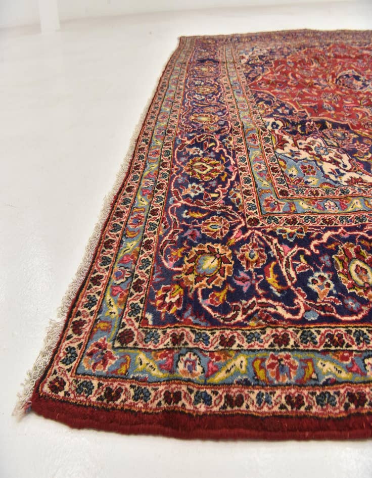 Detail image of  9' 7 x 13' 3  Hand Knotted Kashan Persian Wool Rug