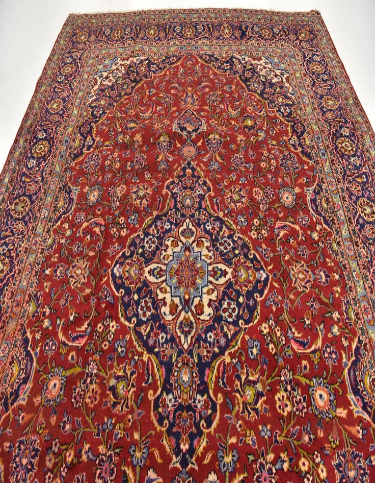 Detail image of  9' 7 x 13' 3  Hand Knotted Kashan Persian Wool Rug