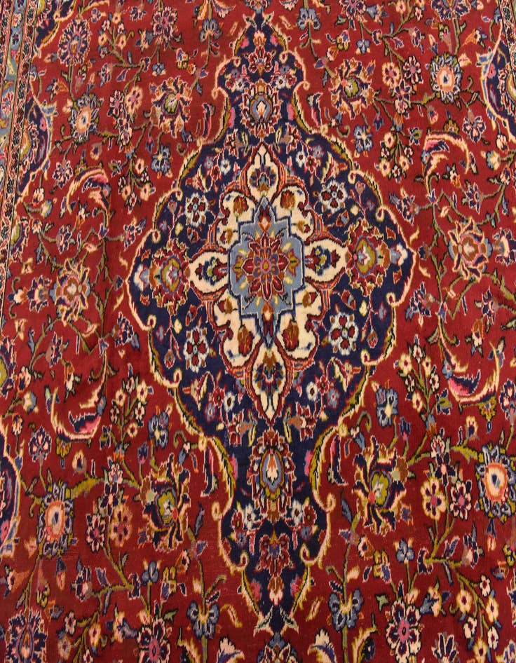 Detail image of  9' 7 x 13' 3  Hand Knotted Kashan Persian Wool Rug