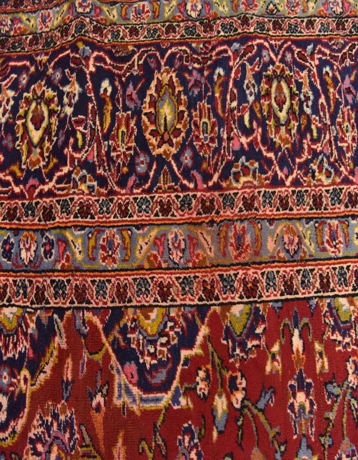Detail image of  9' 7 x 13' 3  Hand Knotted Kashan Persian Wool Rug