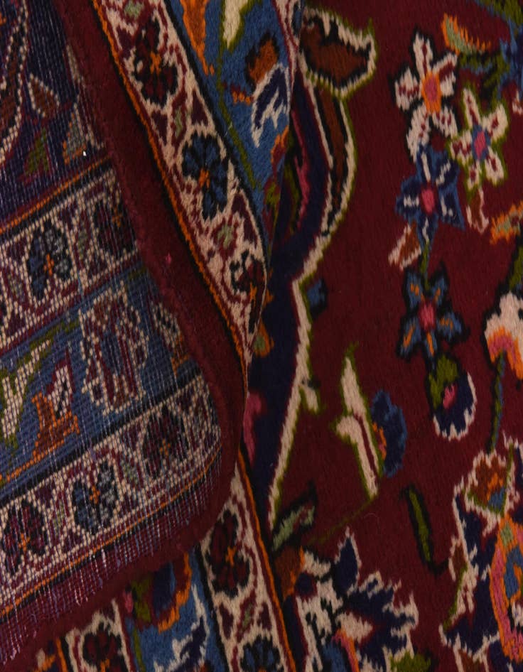 Detail image of  9' 9 x 13' 5  Hand Knotted Kashan Persian Wool Rug