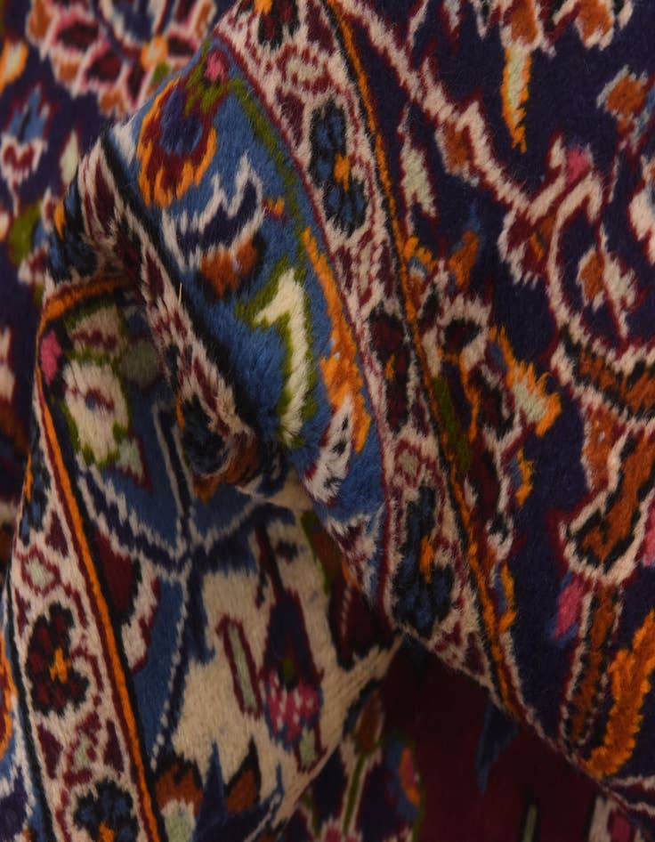 Detail image of  9' 9 x 13' 5  Hand Knotted Kashan Persian Wool Rug