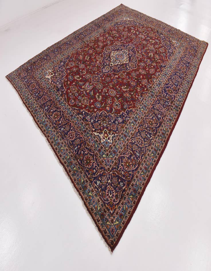 Detail image of  9' 9 x 13' 5  Hand Knotted Kashan Persian Wool Rug