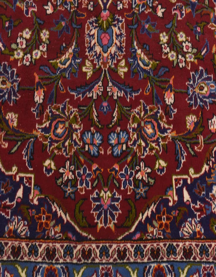 Detail image of  9' 9 x 13' 5  Hand Knotted Kashan Persian Wool Rug