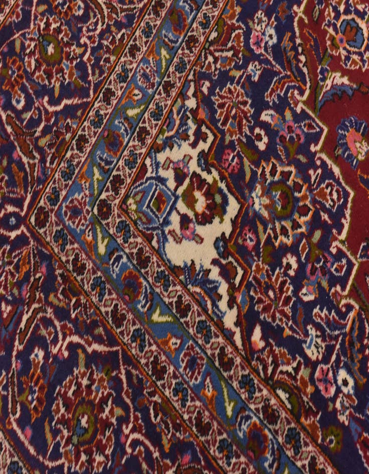 Detail image of  9' 9 x 13' 5  Hand Knotted Kashan Persian Wool Rug