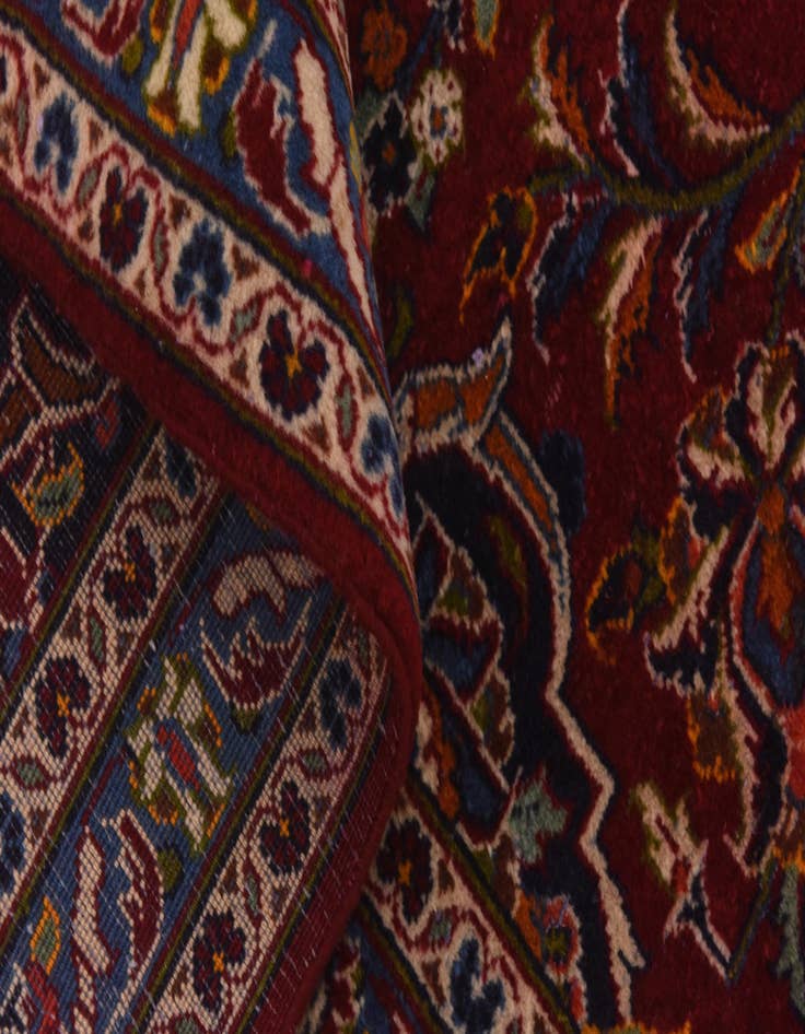 Detail image of  9' 10 x 13'  Hand Knotted Kashan Persian Wool Rug