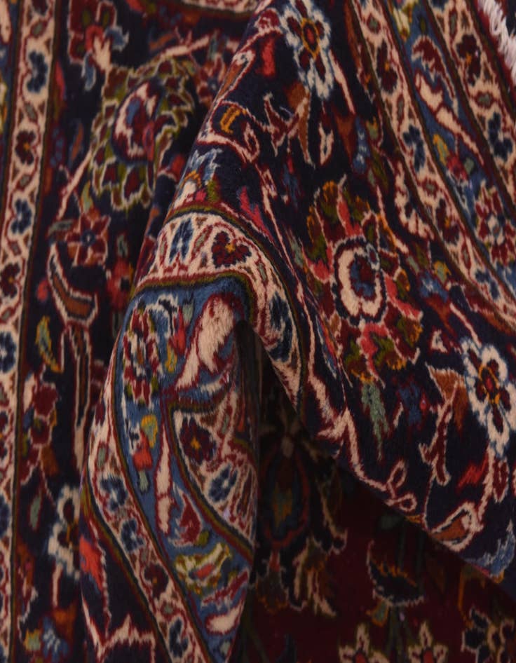 Detail image of  9' 10 x 13'  Hand Knotted Kashan Persian Wool Rug
