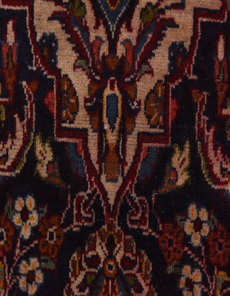 Detail image of  9' 10 x 13'  Hand Knotted Kashan Persian Wool Rug