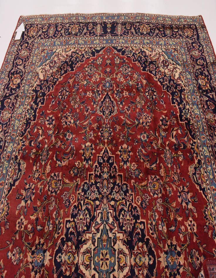 Detail image of  9' 10 x 12' 9  Hand Knotted Kashan Persian Wool Rug