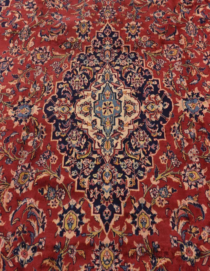 Detail image of  9' 10 x 12' 9  Hand Knotted Kashan Persian Wool Rug