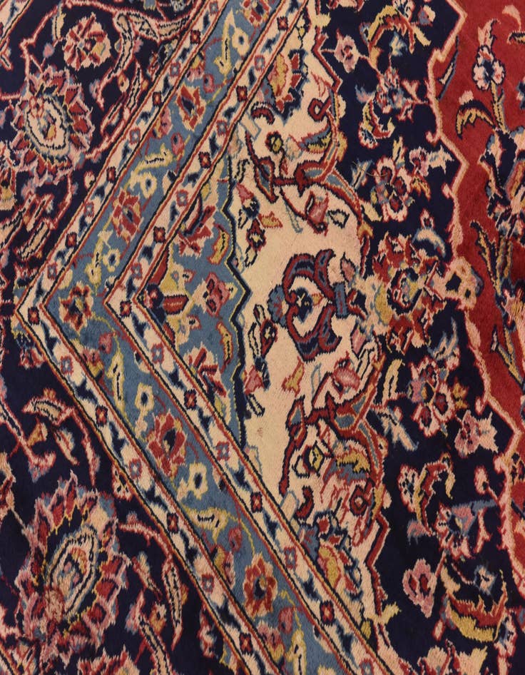 Detail image of  9' 10 x 12' 9  Hand Knotted Kashan Persian Wool Rug